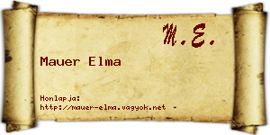 Mauer Elma névjegykártya